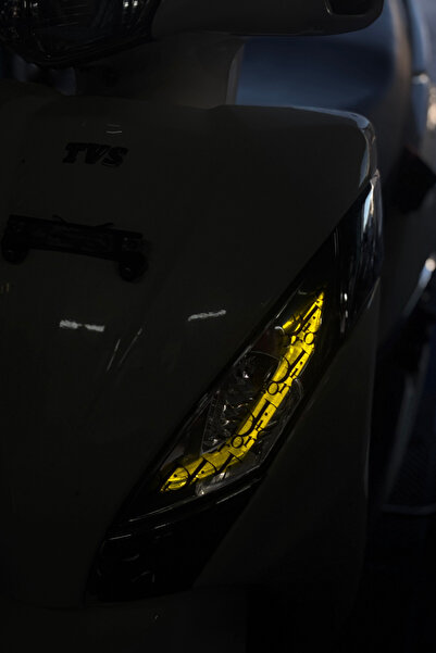 Banxtre TVS Jupiter Ön Farlar için DIOR Desenli Sarı Far Tasarım Filmi (Sağ v...