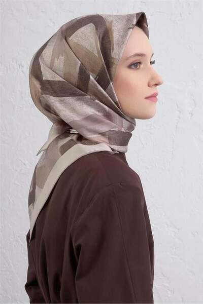 Armine Tivil Pure Silk Scarf 9413 - 07 Μικτό σχέδιο βιζόν