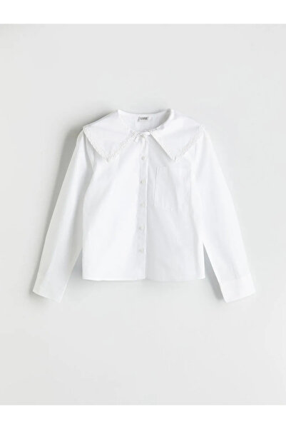LC Waikiki LCW KidsBeyaz Bebe Yaka Kız Çocuk Gömlek