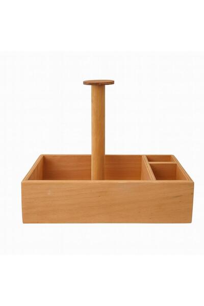 Globy Ahşap Bölmeli Sosluk Standı 15×28 cm