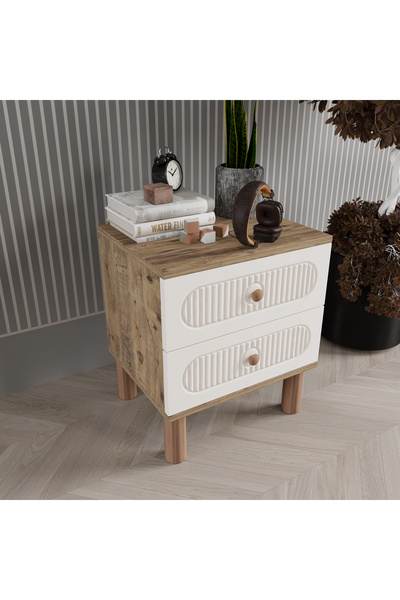 beenal Furkan Komodin 2 Çekmeceli Mebran Bohem Kapaklı - Kurulumlu Teslim Edilmektedir.