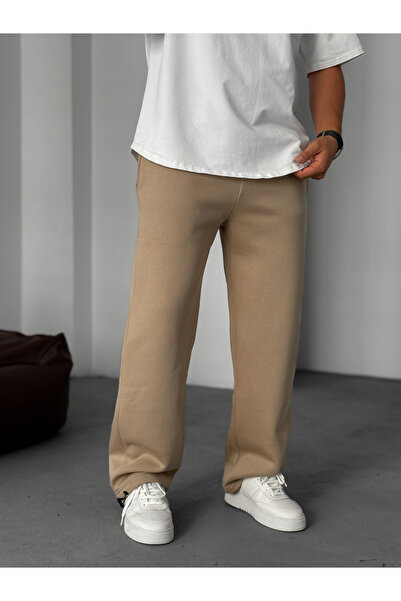 BYBASICMAN Бежевий спортивний костюм з штанинами-кльош YP-4004