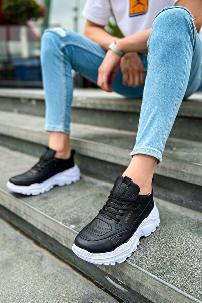 Zerenyus Low Top Lace up Men's Sneakers Black White