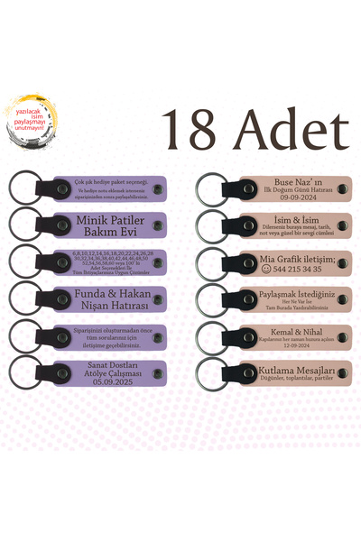 miawiki سلسلة مفاتيح جلدية للهدايا مع رسالة شخصية، بنفسجي وأزرق داكن، مجموعة من 18 قطعة يمكن كتابة الأسماء بشكل فردي