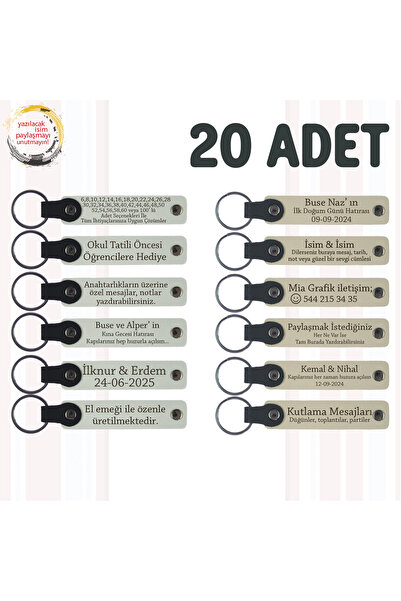 miawiki سلسلة مفاتيح قابلة للكتابة بالاسم، أرجواني وأزرق داكن، مجموعة من 20 ه...