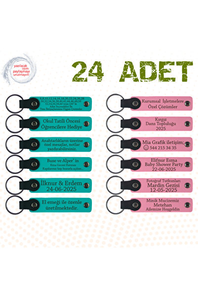 miawiki سلسلة مفاتيح جلدية مع اسم مكتوب، بنفسجي وأزرق داكن، مجموعة من 24 قطعة...