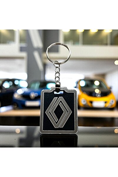 Pemina ميدالية مفاتيح سيارة رينو من الخشب المضغوط متوسط الكثافة بسماكة 3 مم مع تفاصيل من البليكسي