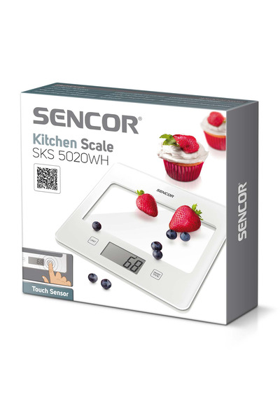Sencor ميزان مطبخ ملون SKS 5020WH مع سطح زجاجي