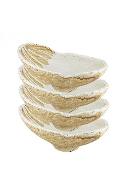 Culinaro Set 4 boluri asimetrice din portelan FUJI 25x15xh5,5/9,5cm