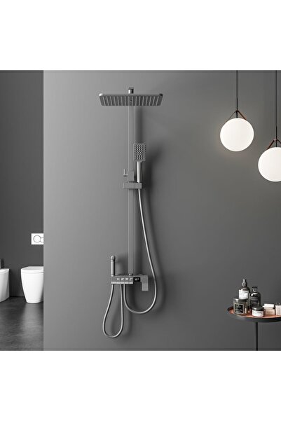 QUAL BRAND Shower Set with Digital Temperature Display, Constant Temperature Mode, Various Spray Modes, 0.5mm N