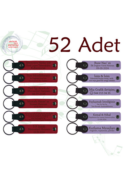 miawiki سلسلة مفاتيح جلدية للهدايا مع رسالة شخصية، أرجواني وأرجواني وأزرق داك...