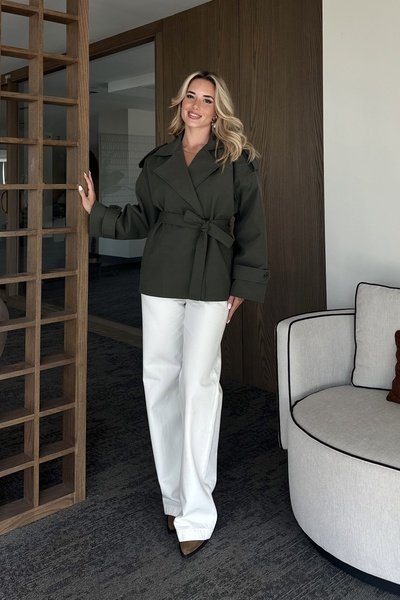 Laluvia Haki Julia Kısa Trenç - 9609