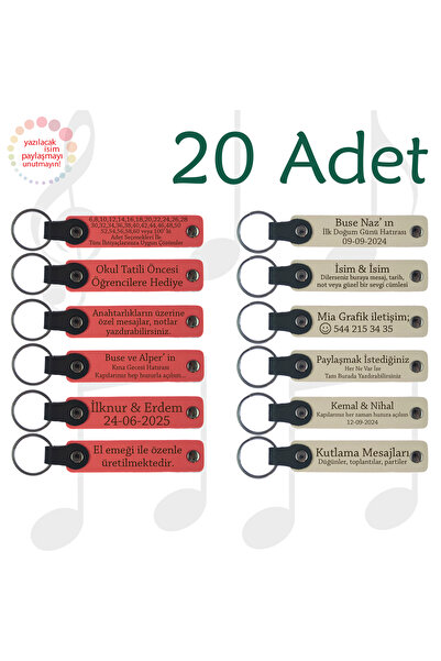 miawiki سلسلة مفاتيح قابلة للكتابة بالاسم، أرجواني وأزرق داكن، مجموعة من 20 ه...