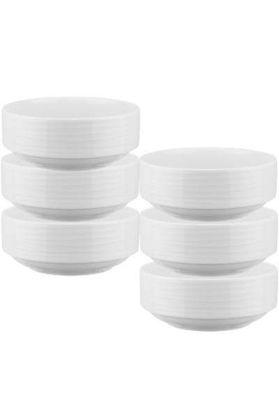 Culinaro Σετ 6 στοιβαζόμενων πορσελάνινων μπολ Wave 10cm, 300ml