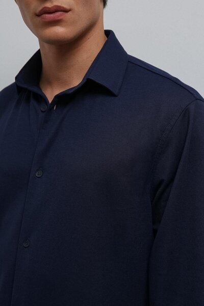 Antioch Navy Blue Relax Fit Men's Shirt