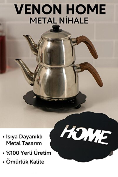 VENON Home Yazılı 3’lü Mutfak Şıklık Seti Rulo Havluluk, Peçetelik, Nihale – Metal Dekoratif Tasarım