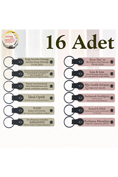 miawiki سلسلة مفاتيح تذكارية من الجلد قابلة للكتابة، أرجواني وأزرق داكن، هدية...