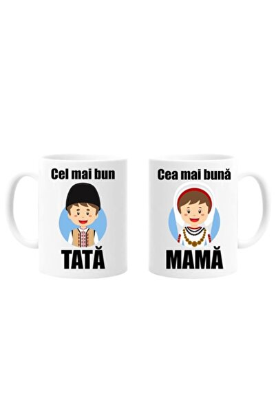 OEM Set 2 căni personalizate pentru părinți cu mesajul „Cea mai bună mamă, ce...