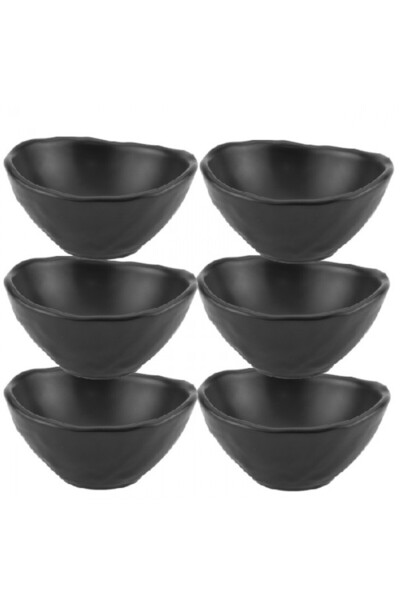 Culinaro Set 6 boluri ramekin ovale portelan Meteor Black 8cm, negru
