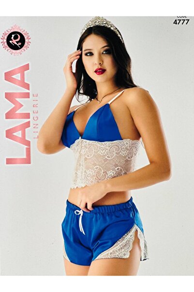 Lama Lingerie Women's Lace Satin Shorts Set