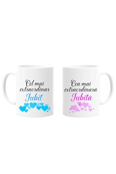 OEM Set 2 căni personalizate pentru cupluri cu mesajul: „Cel mai extraordinar...