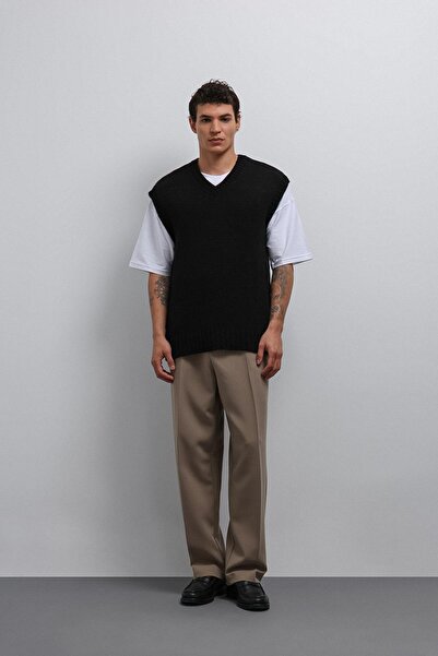 Antioch Black Knitted Men's Knitwear Vest