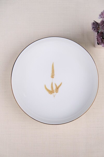 tabakevi Tabak Evi Porcelain Natura Marinum Gold Gilded Deep Plate 18.50cm Set of 6