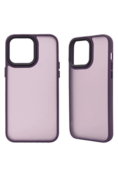 OSG iPhone 14 Pro Max Uyumlu Mat Çelik Çerçeve Koruma Premium Telefon Kılıfı