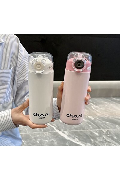 CEZVE HOME Stainless Steel Heat Insulated Thermos Mug with Straw and Lid 400 ml