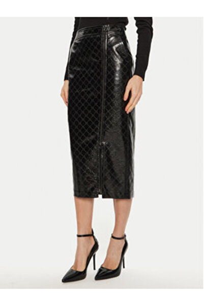 Access Fashion Γυναικεία Φούστα από Τεχνητό Δέρμα 44-6064-178 Μαύρη