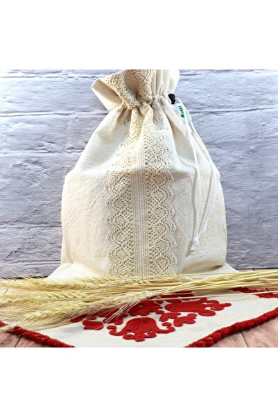 VeraGreen Padded bag for bread 2 kg, linen, with drawstring and stopper, roustique, size M
