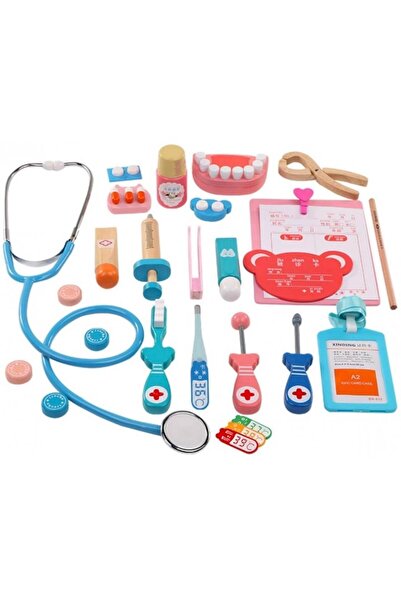 OEM Toy Medical Kit, Wooden Set, 20 Accessories, Interactive Toy