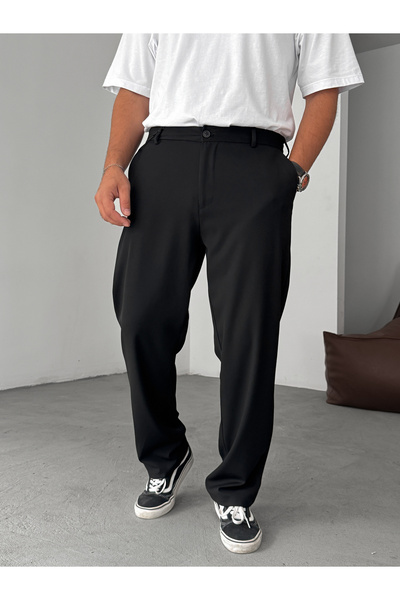 BYBASICMAN Siyah Beli Yarım Lastikli Pantolon YP-5036