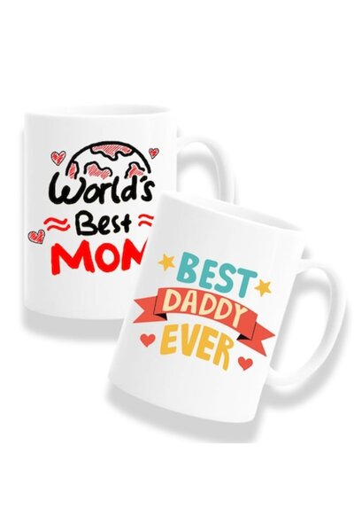 OEM Set 2 căni personalizate pentru părinți cu mesajul: „Cea mai bună mamă di...