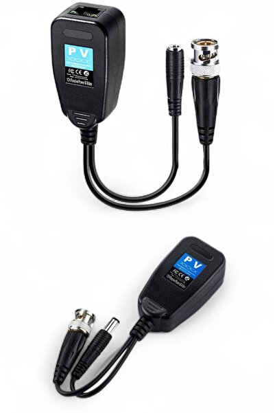 Axe Tools BNC to RJ45 Video Balun + Power Konnektör | CCTV Kamera İçin Görüntü ve Güç Aktarıcı Dönüştürücü Set