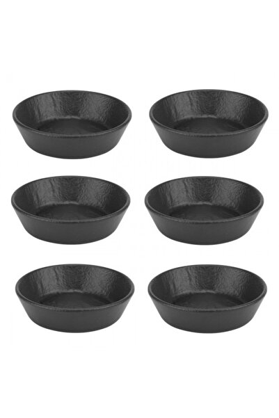 Culinaro Set 4 boluri portelan Meteor Black 22,5xh5,4cm, negru