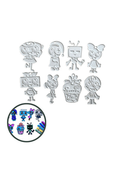 Lulu's Prints Set of 8 decorative coloring figures, Dandy's World Roblox, white, plastic, 3D printed
