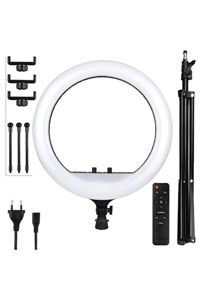 QUAL BRAND Inel luminos 21 inch (54 cm), iluminare reglabilă, telecomandă