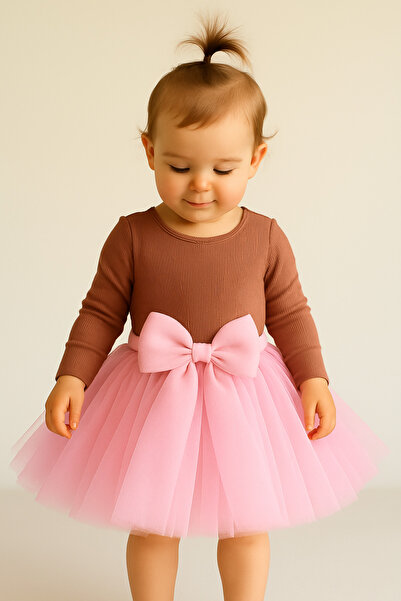 NSMLİFE Baby Girl Lined Fluffy Tutu Skirt with Buckle on the Front and Elasti...
