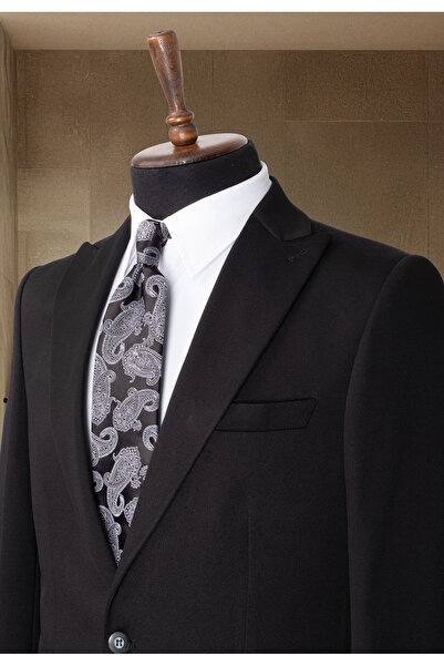 Sergio Ferraro Jachetă clasică pentru bărbați în stil italian negru S slim fit