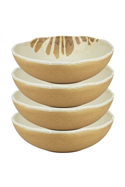 Culinaro Set 4 boluri din portelan FUJI, D21xh7,6cm, bej