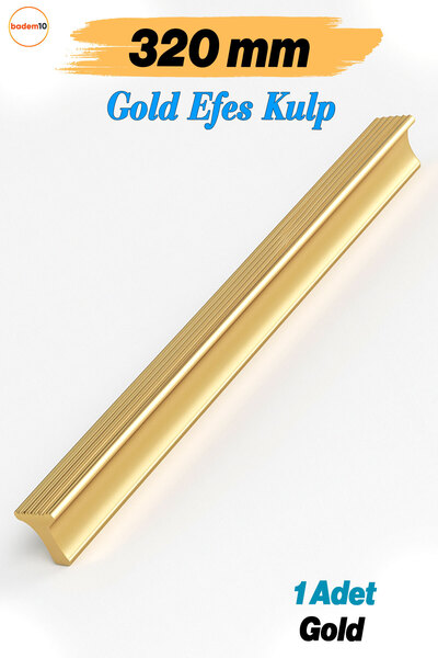 Badem10 Foça Gold Metal 320 mm Long Furniture Handle Drawer Cabinet Knobs Kitchen Cupboard Door Handle