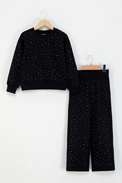 DMB BOYS & GIRLS Set de 2 piese pentru fete, cu detalii în piatră, cu talie elastică, cu croială confortabilă