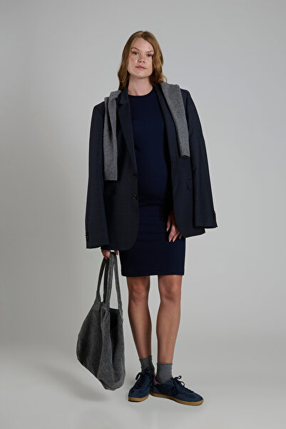 Lynmama Mes731 Laci Breastfeeding Pregnancy Dress - Black Long Sleeve Straigh...