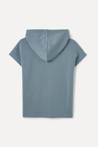 Mudo MODAL KARIŞIMLI KISA KOLLU KAPÜŞONLU SWEATSHIRT