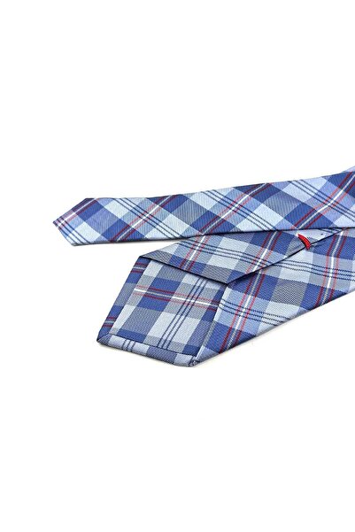 Kravatkolik Краватка з італійського шовку з синім картатим візерунком у стилі Бофорт IK1980