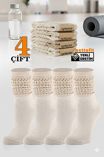 nettofit 4 ζευγάρια γυναικείες εποχιακές κάλτσες γιόγκα για γυμναστική και αερόμπικ