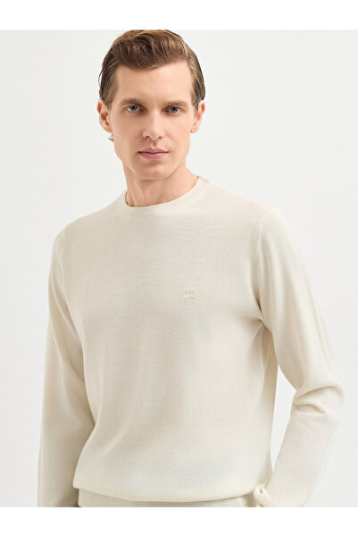 Karaca Erkek Regular Fıt Triko Kazak-Ekru