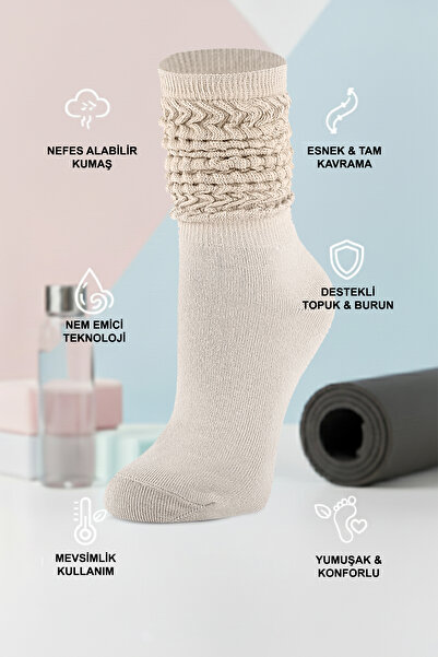 nettofit 4 ζευγάρια γυναικείες εποχιακές κάλτσες γιόγκα για γυμναστική και αερόμπικ