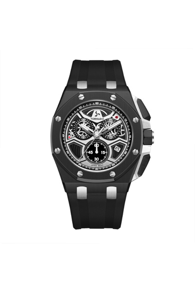 Tornado Men's Chronograph Black Dial Watch - T25103-BSBB